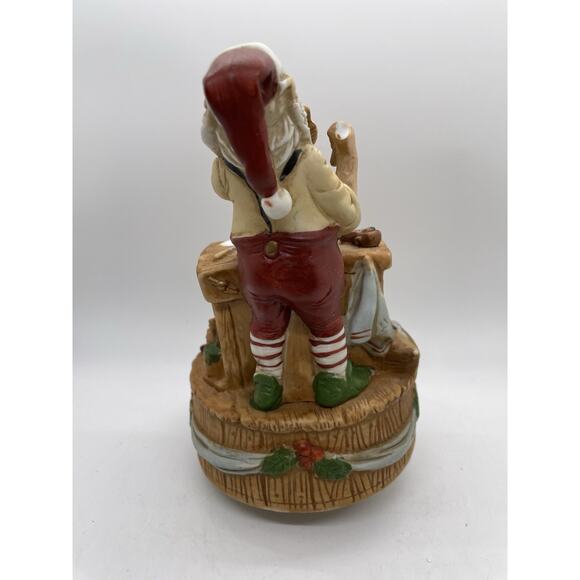 Santa Clause's Workshop Music Box Plays Silent Night Vintage - Picture 7 of 13